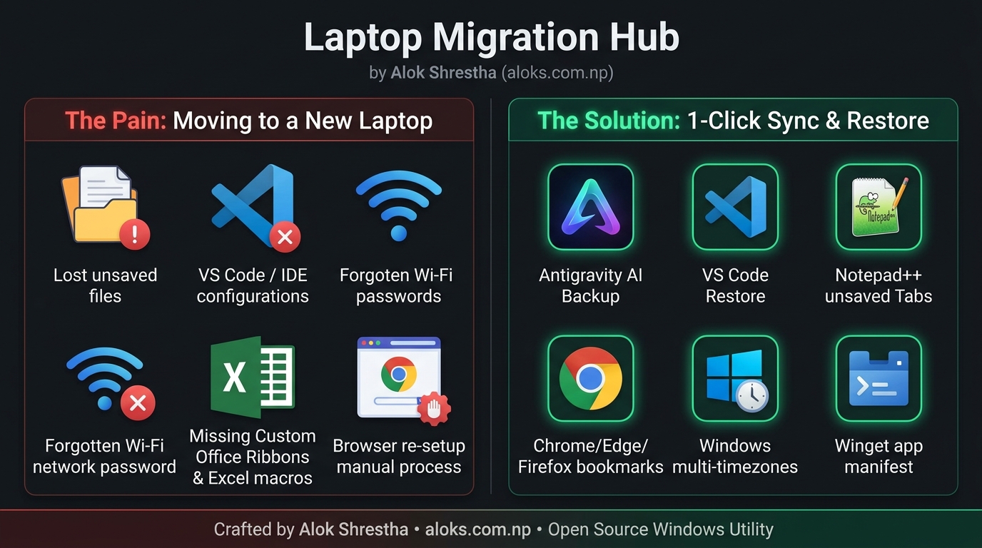 Laptop Migration Hub Infographic - The Pain vs The Solution
